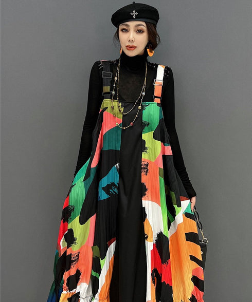 Blur Strap Belt Dress